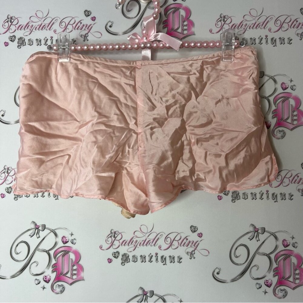 Jacob shorts silk mini shorts shiny light blush pink cream lined sexy cute - Picture 4 of 7
